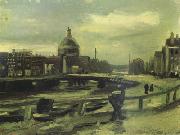 View of Amsterdam from Central Station (nn04) Vincent Van Gogh